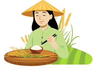 Women eat rice mobile